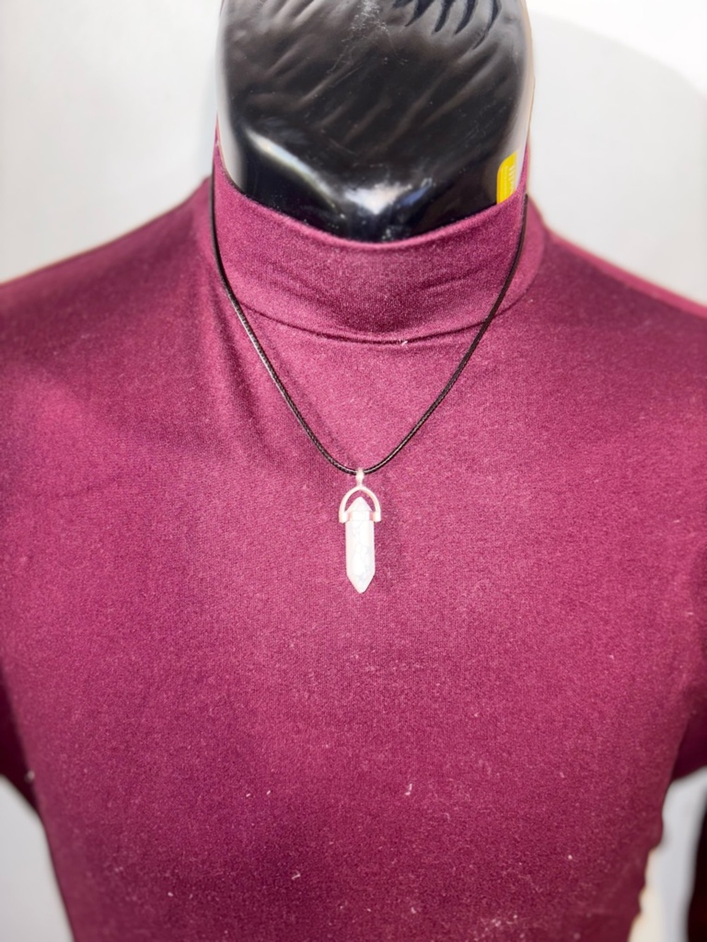 Crystal Point Pendant Necklace in White - Women Jewelry